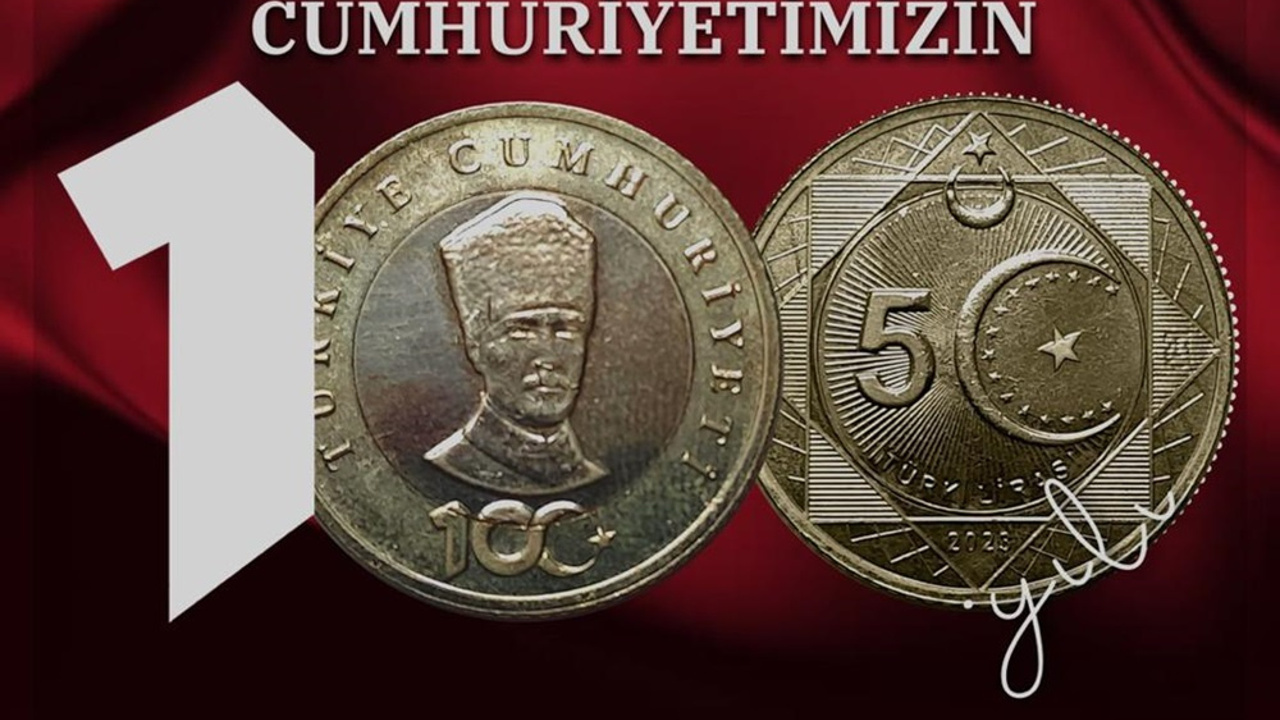 Cumhuriyetin 100. yılına özel ‘5 Türk lirası’ hatıra parası basıldı