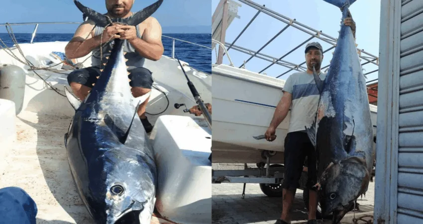 Aydın’ın Söke ilçesinde amatör su ürünleri avcılığı yapan bir balıkçı,