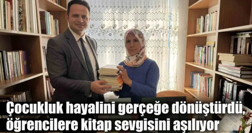Çocukluk hayalini gerçeğe dönüştürdü, öğrencilere kitap sevgisini aşılıyor Muğla’nın Menteşe ilçesi kırsal Dağpınar Mahallesi’nde yaşayan Neriman Gökdere, kendi