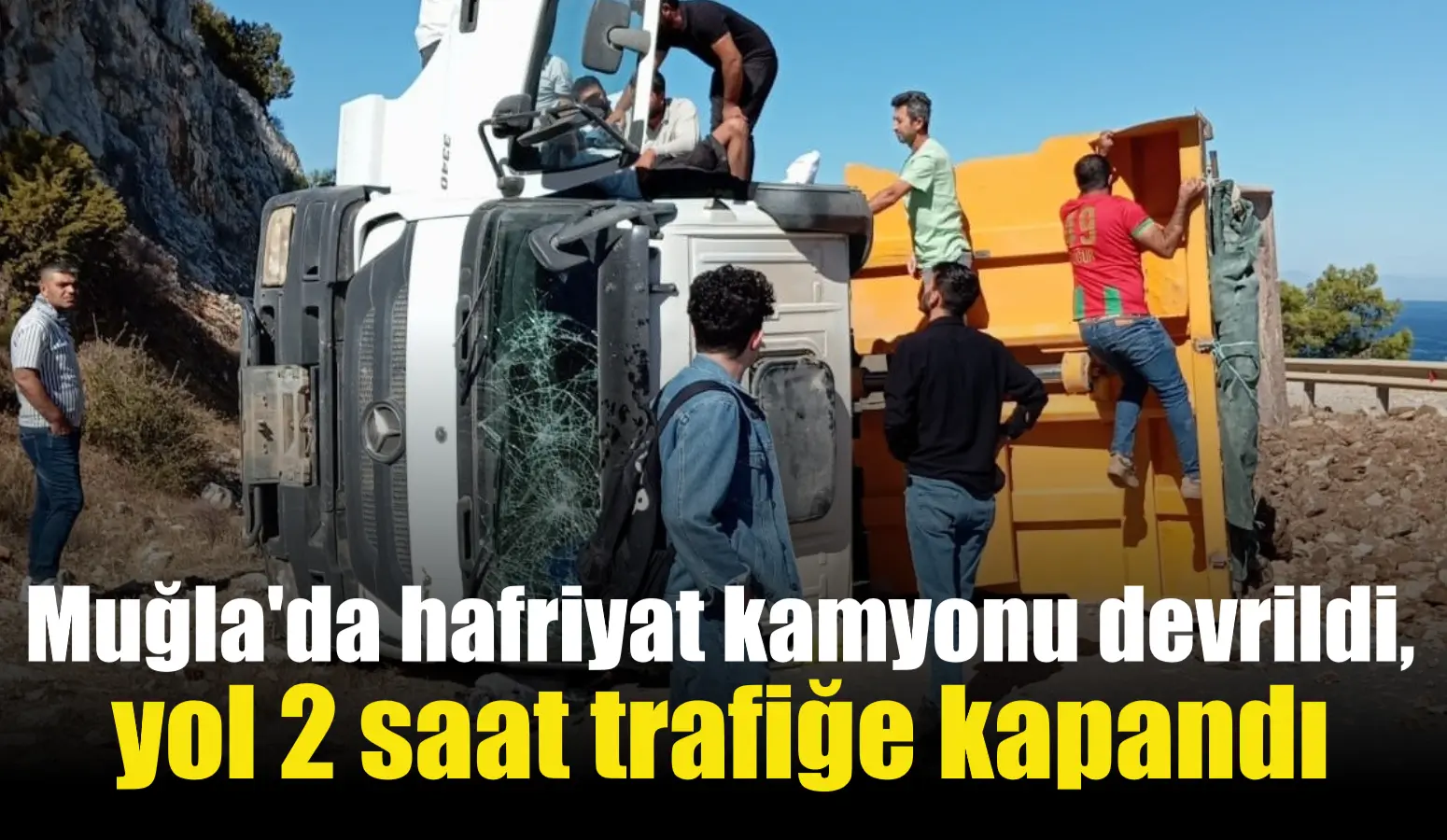 Muğla’nın Bodrum ilçesinde hafriyat kamyonunun devrildiği trafik kazasında 1 kişi