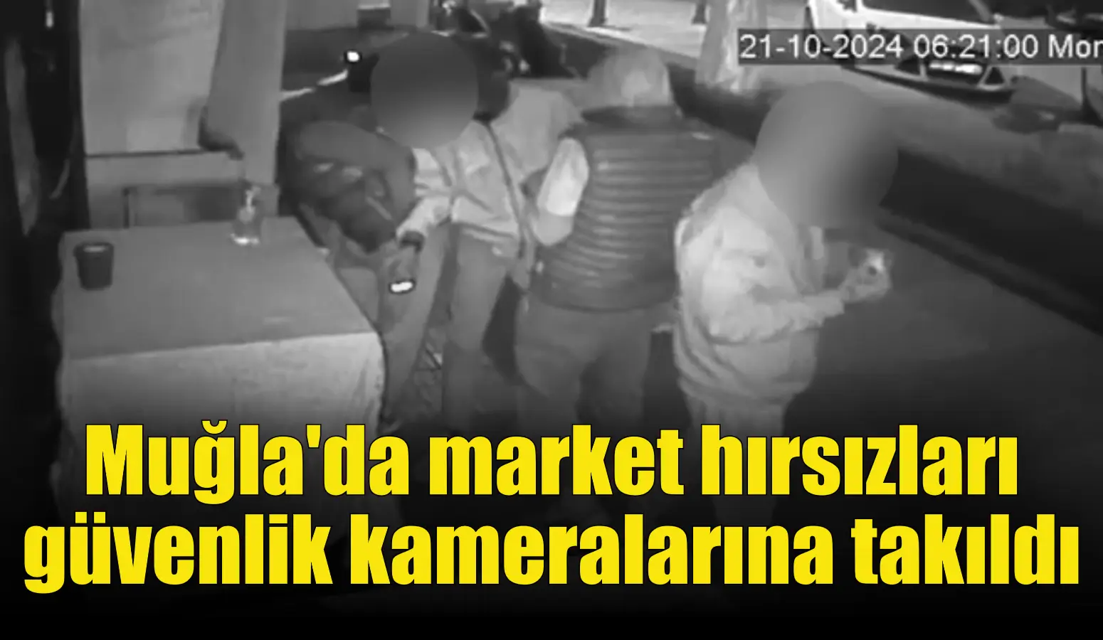 Muğla’nın Milas ilçesinde 4 şahıs, marketin dışarısında bulunan dolaptan poğaça,