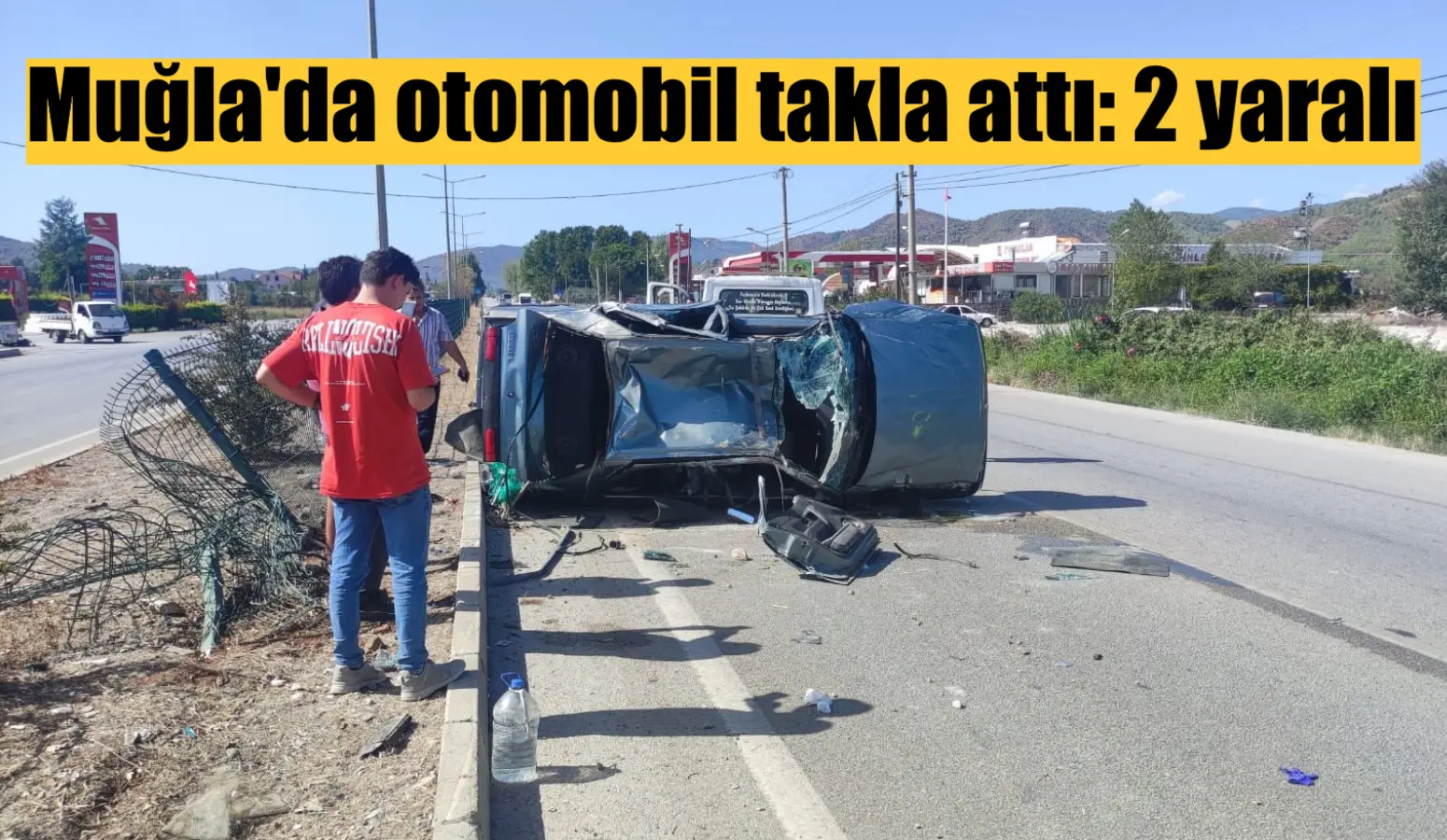 Muğla’nın Seydikemer ilçesinde otomobilin takla atması sonucu meydana gelen kazada