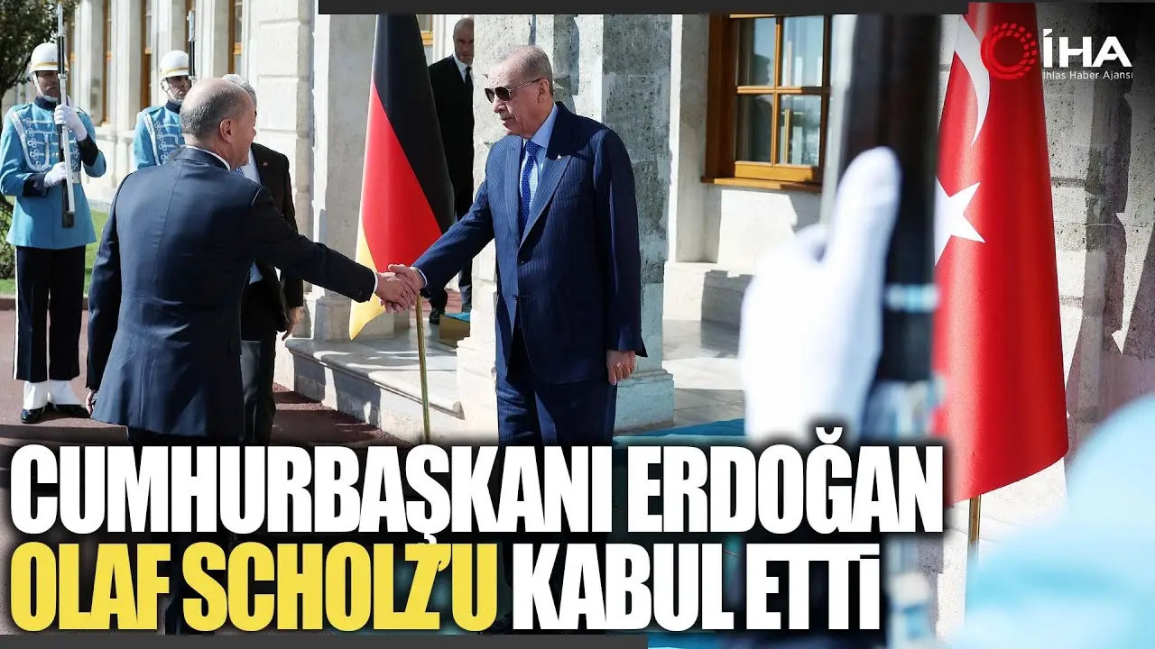 Cumhurbaşkanı Recep Tayyip Erdoğan, Almanya Başbakanı Olaf Scholz’u Dolmabahçe Çalışma