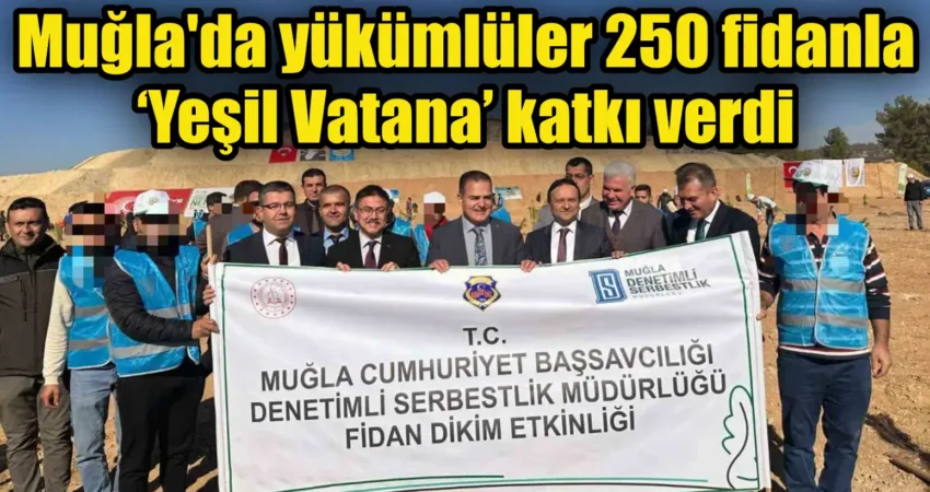 Muğla’da yükümlüler 250 fidanla ‘Yeşil Vatana’ katkı verdi 11 Kasım Milli Ağaçlandırma Gününde Muğla Cumhuriyet Başsavcılığı Denetimli Serbestlik