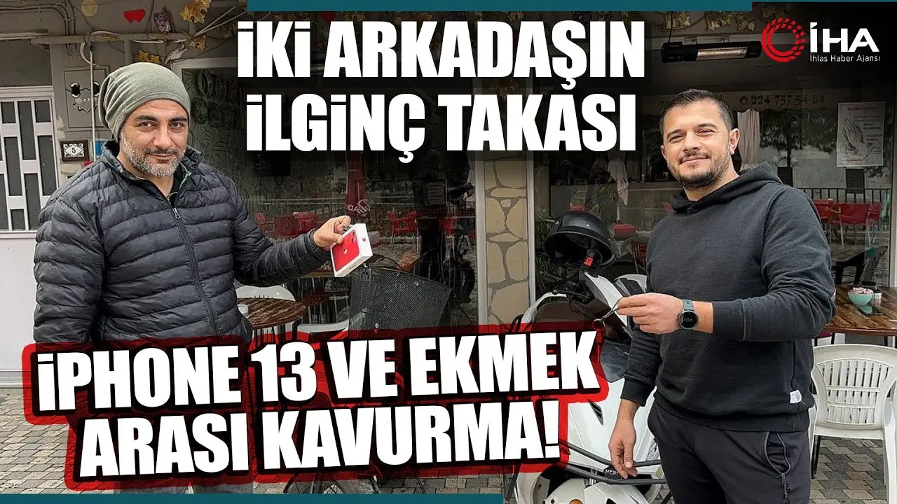 Bursa’da iki arkadaş Ipone 13 ile motosikleti takas etti. Motosiklet