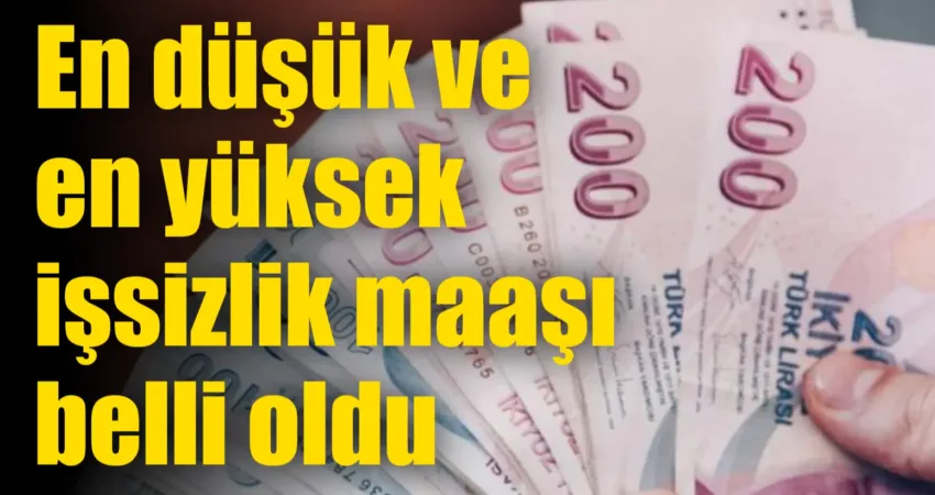 En düşük ve en yüksek işsizlik maaşı belli oldu Asgari ücretin yüzde 30 artışla net 22 bin 104 lira