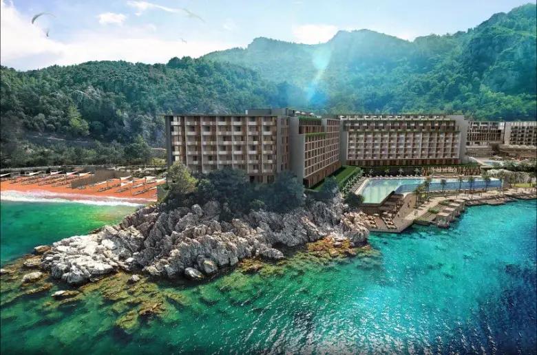 Muğla'nın Marmaris ilçesinde Sinpaş/Kızılbük GYO'nun inşa ettiği otel ve devremülk