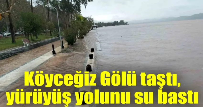 Köyceğiz Gölü taştı, yürüyüş yolunu su bastı Muğla’nın Köyceğiz ilçesinde 3 günden bu yana aralıklarla devam eden