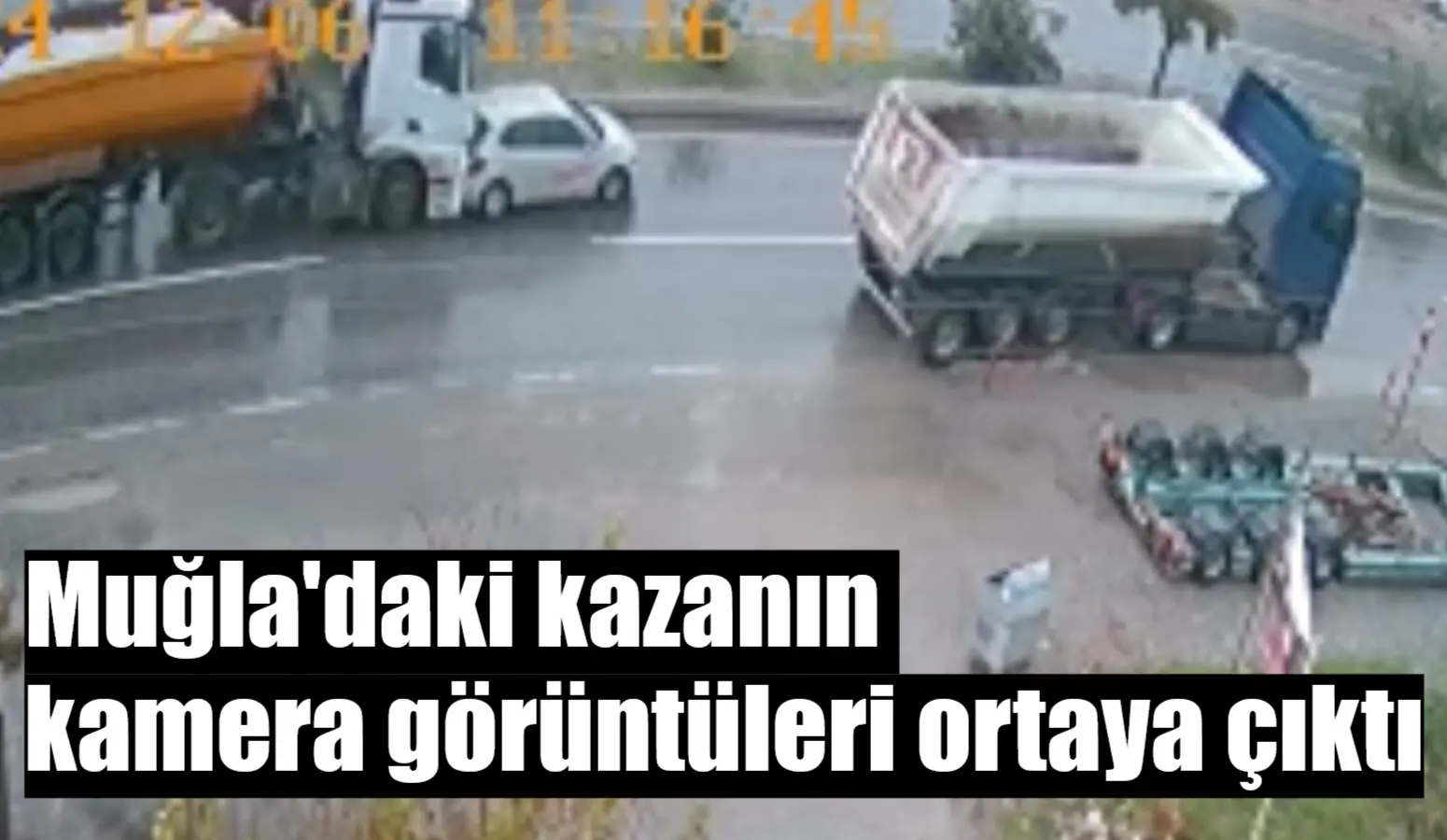 Muğla'nın Milas ilçesinde tırın otomobile arkadan çarpması sonucu meydana gelen