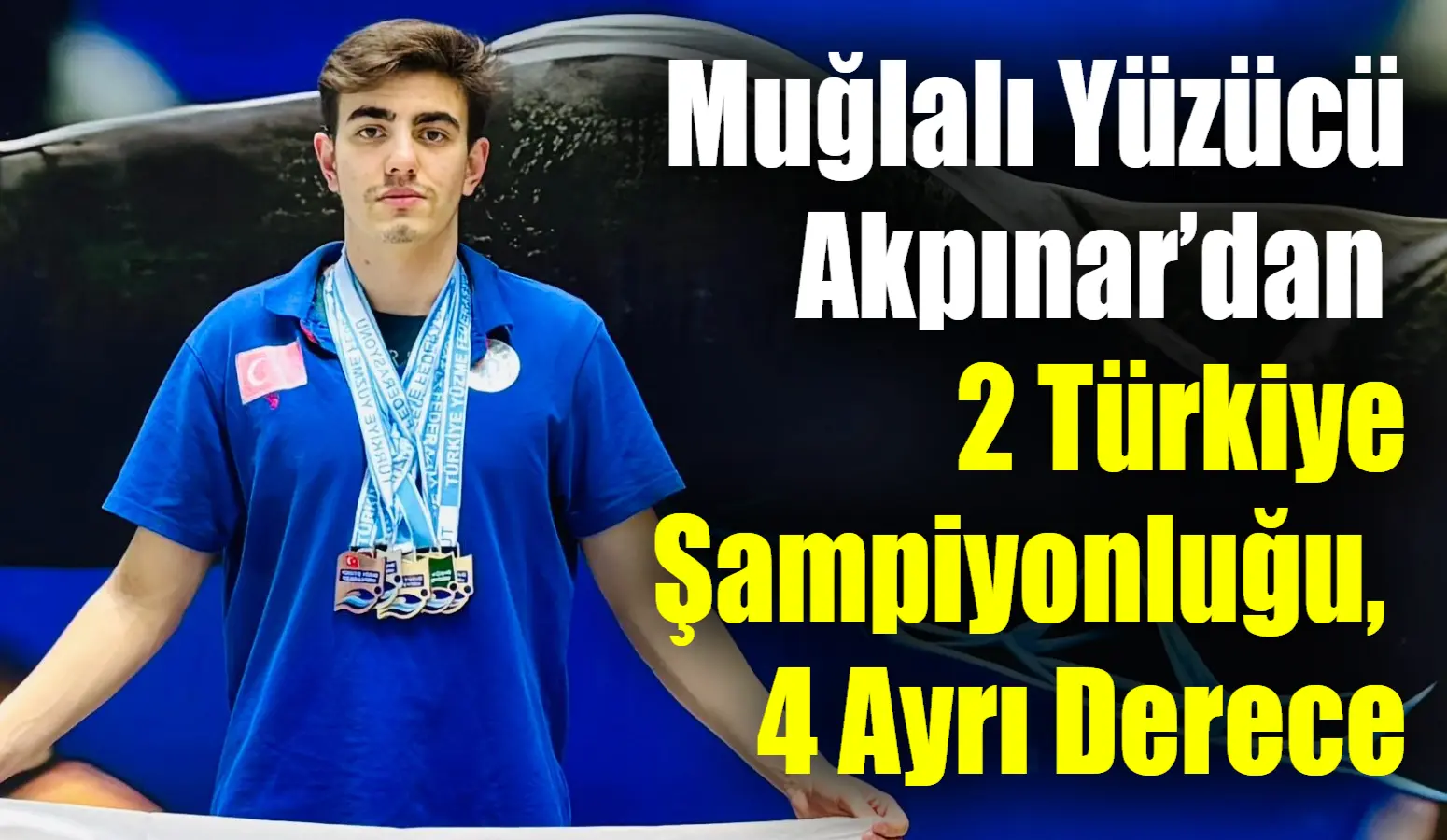 Muğla Yüzme Spor Kulübü sporcusu Can Akpınar, Gaziantep'te düzenlenen Türkiye