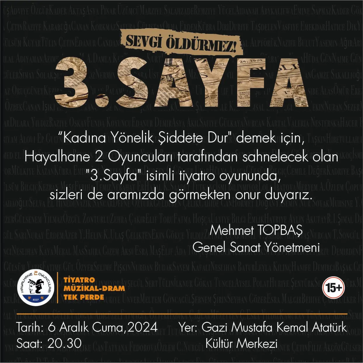 Hayalhane 2 oyuncuları, "Kadına Yönelik Şiddete Dur" demek için anlamlı