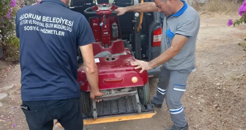 Bodrum Belediyesi’nden akülü sandalye bakım, onarım desteği Bodrum Belediyesi, engelli vatandaşlara akülü sandalye bakım ve onarım desteği