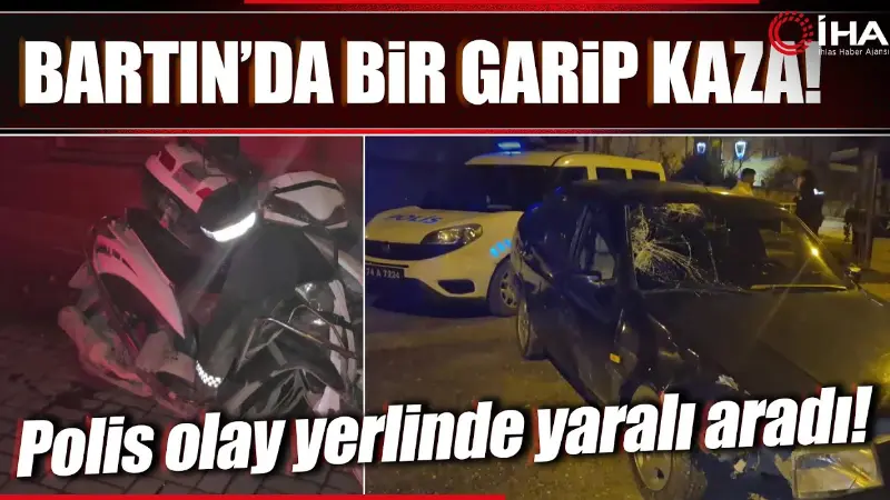 Bartın'da yaşanan kazada otomobil sürücüsü bir yana, yaralı motosiklet sürücüsü