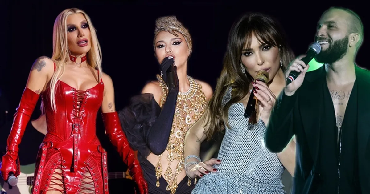 Yeni yıla izleyenleriyle birlikte coşkuyla giren Berkay, Gülben
Ergen, Ziynet Sali