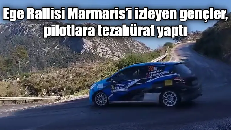 Muğla’nın Marmaris ilçesinde düzenlenen Ege Rallisi’ni takip eden gençlerin, otomobillerin