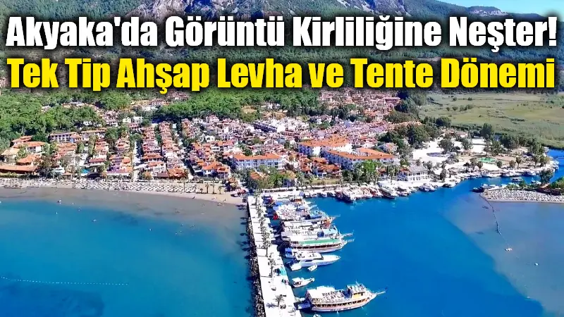 Ula Belediyesi, merkezdeki görüntü kirliliğini gidermek amacıyla tüm levhaların ahşap,