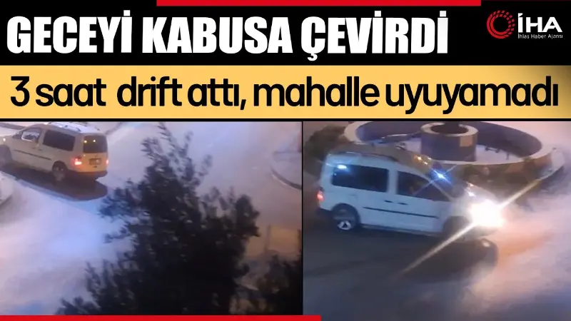 Antalya'nın Serik ilçesinde bir sürücünün gece yarısı saatlerce dirift atması