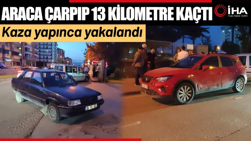Eskişehir'de bir araca çarpıp 13 kilometre kaçtıktan sonra kaza yaparak