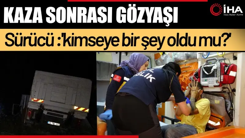 Antalya'nın Manavgat ilçesinde kırmızı ışıkta bekleyen otomobile arkadan çarpan kamyon,