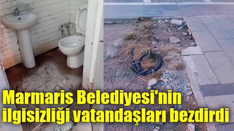 Marmaris'in mavi bayraklı halk plajındaki ortak tuvaletlerin bakımsızlığı ve belediyenin