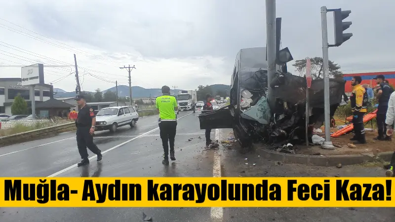 Muğla- Aydın karayolu Salihpaşalar mevkiinde bir araç direğe çarptı. Araçta
