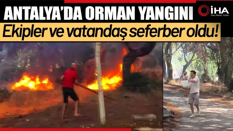 Antalya’nın Muratpaşa ilçesi Lara bölgesinde çıkan orman yangınına ekipler hızla