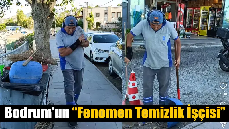 Bodrum Belediyesi’nde temizlik görevlisi olarak çalışan Hüseyin Dağdevirir, rengârenk şapkası,