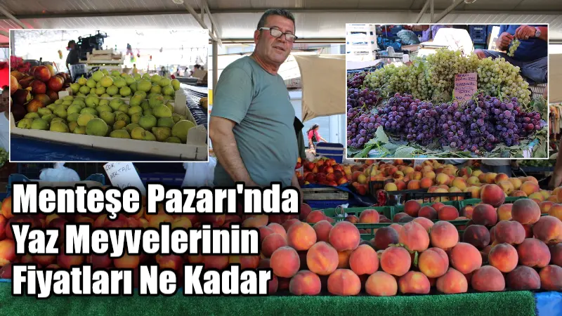 Menteşe Perşembe Pazarı’nda yaz meyveleri tezgahlar yazın gelmesi ile rengarenk