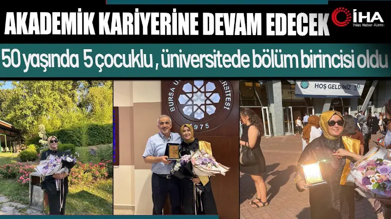 Pandemi döneminde başladığı üniversite eğitimini 50 yaşında tamamlayan beş çocuk