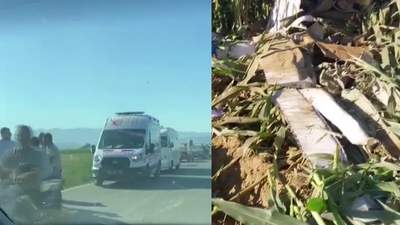 İzmir'in Torbalı ilçesindeki Kırbaş Mahallesi'nde, eğitim amaçlı havalanan bir helikopter