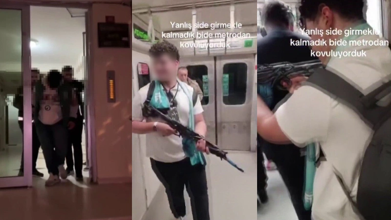 Metroda oyuncak tüfekle video çeken genç gözaltına alındı İstanbul Kadıköy metrosunda elinde oyuncak tüfekle görüntü çeken 17 yaşındaki