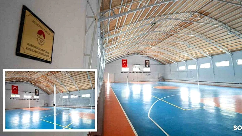 Marmaris Ortaokulu’nda yenilenen spor salonu, Marmaris Ticaret Odası ve hayırseverlerin