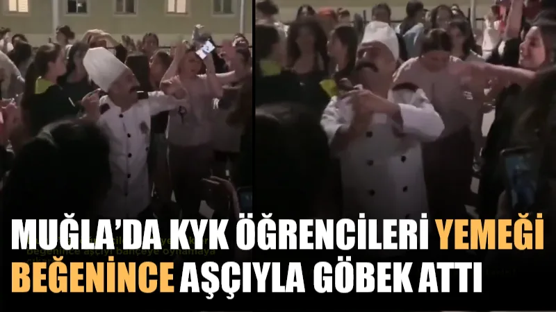 Geçmiş yıllarda bir KYK yurdunda çekilen ve öğrencilerin yemekleri beğenince