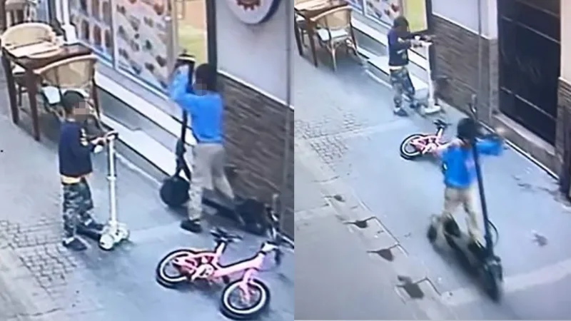 Aydın'ın Kuşadası ilçesinde, tahmini 6-7 yaşlarındaki iki çocuk, değeri yaklaşık