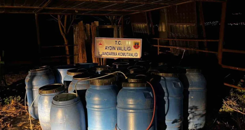 Aydın'ın Çine ilçesinde jandarma, sahte alkol üretimini engellemek amacıyla düzenlediği