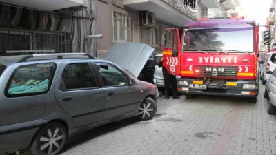 Aydın’ın Efeler ilçesinde D.Ç. park ettiği otomobilde yangın çıktı. Etrafındaki