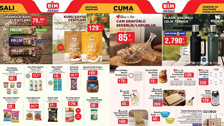 BİM'in 27 Ocak 2026 Salı günü başlayacak olan yeni aktüel