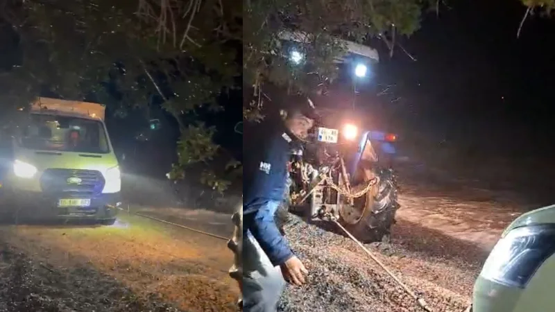 Muğla’nın kıyı kesimlerinde etkili olan kuvvetli fırtına nedeniyle Akbük Sahili’nde