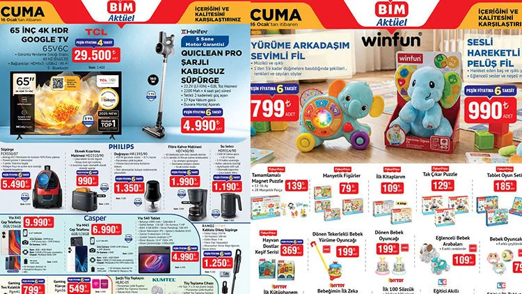 Merakla beklenen bim aktüel 16 Ocak 2026kataloğu satışa sunuldu. BİM'de