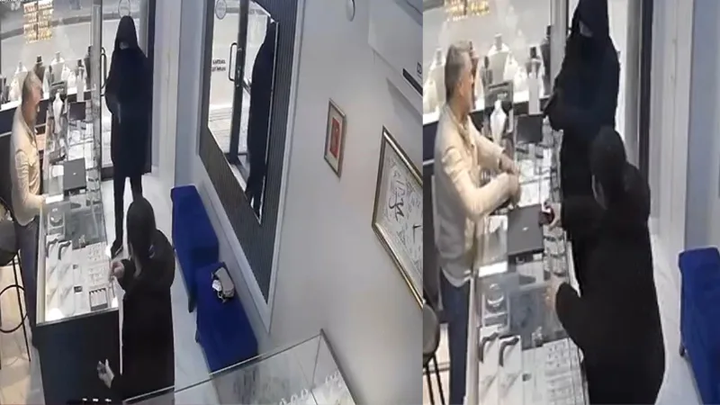 Bursa'da yüzü maskeli bir şüphelinin kuyumcuyu soymaya çalıştığı ancak işletmecinin