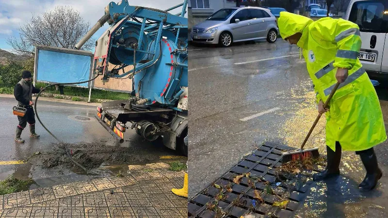 Muğla Büyükşehir Belediyesi MUSKİ ekipleri, Meteoroloji'nin sağanak uyarısı üzerine 22