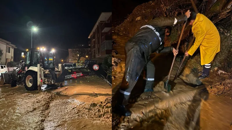 Muğla genelinde etkili olan kuvvetli yağış ve fırtına nedeniyle Menteşe’de