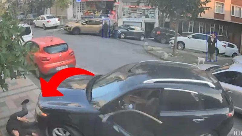 İstanbul Talatpaşa'da otomatik vitesli aracından dengesini kaybederek düşen sürücü, geri