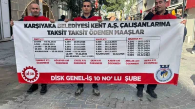 Karşıyaka Belediyesi iştiraki Kent A.Ş. bünyesinde çalışan işçiler, 5 yıldır