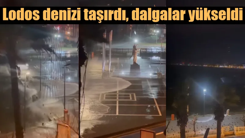 Marmaris’te hızı saatte 50 kilometreyi aşan şiddetli lodos nedeniyle deniz