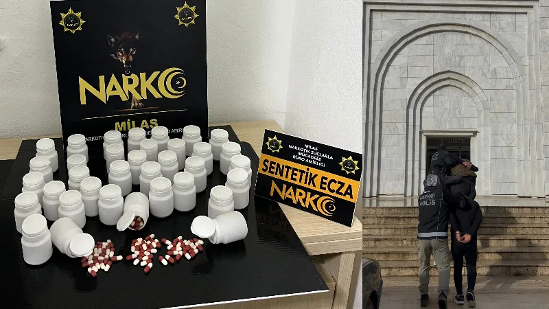 Muğla İl Emniyet Müdürlüğü ekiplerince Milas ilçesinde düzenlenen uyuşturucu operasyonunda