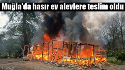 Muğla’nın Köyceğiz ilçesinde hasır üretimi yapılan bir evde, ısınma veya