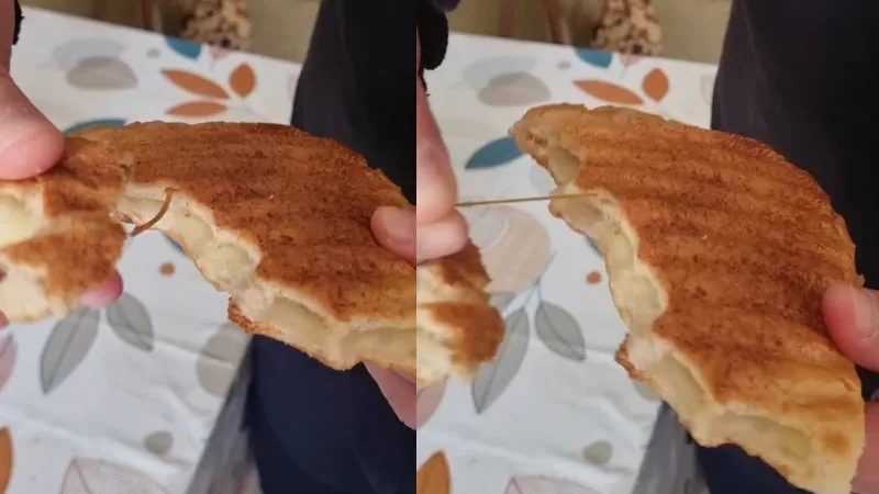 Bursa'nın Nilüfer ilçesinde bir vatandaş, sahurda tost yapmak için dilimlediği