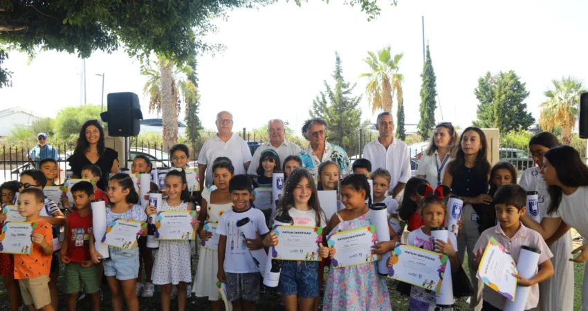Bodrum Belediyesi tarafından düzenlenen yaz okullarında eğitim gören öğrenciler için