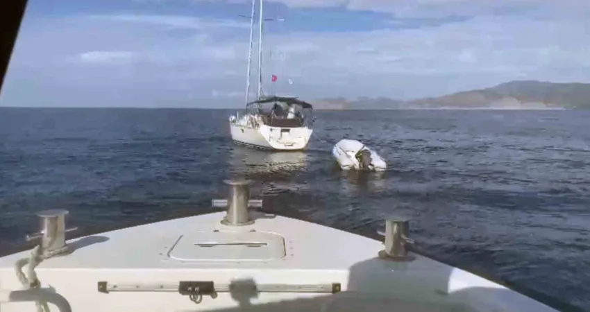 Muğla’nın Datça ilçesi açıklarında seyreden yelkenli tekne içinde 6 göçmen